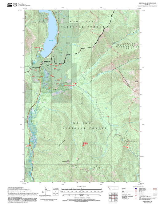 2025 Forest Service Topo Map of Ibex Peak Montana