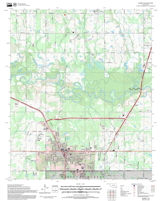 2025 Forest Service Topo Map of Idabel Oklahoma