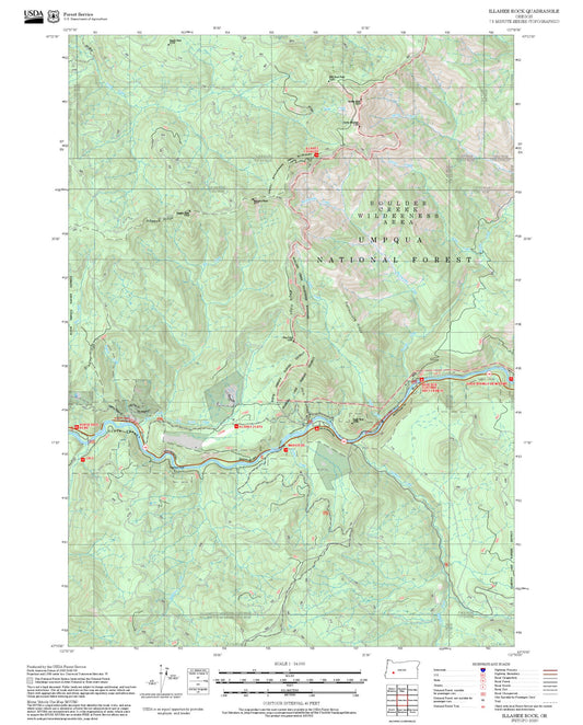 2025 Forest Service Topo Map of Illahee Rock Oregon