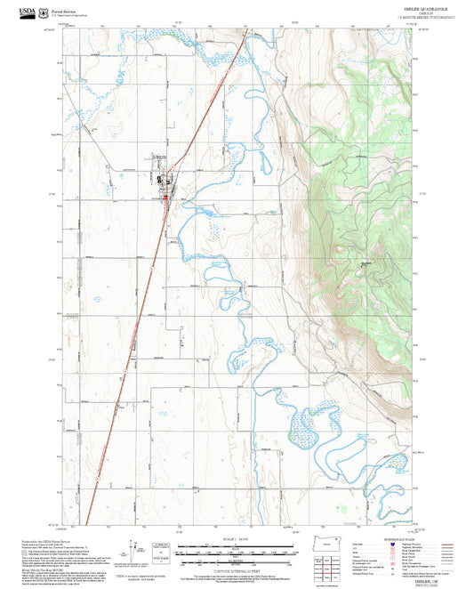 2025 Forest Service Topo Map of Imbler Oregon