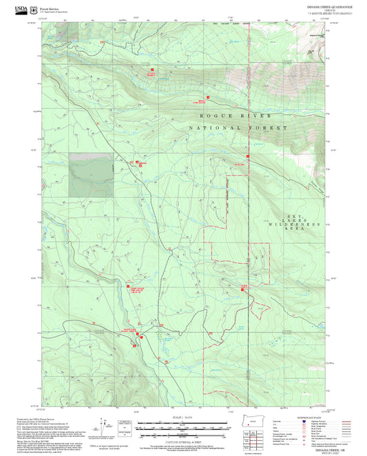 2025 Forest Service Topo Map of Imnaha Creek Oregon