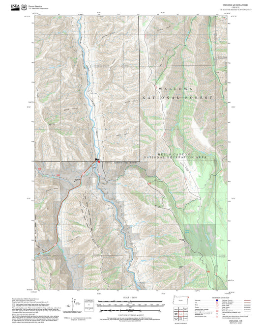 2025 Forest Service Topo Map of Imnaha Oregon