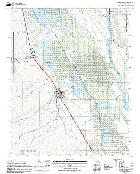 2025 Forest Service Topo Map of Independence California