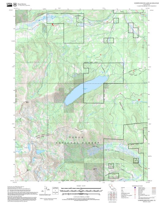 2025 Forest Service Topo Map of Independence Lake California