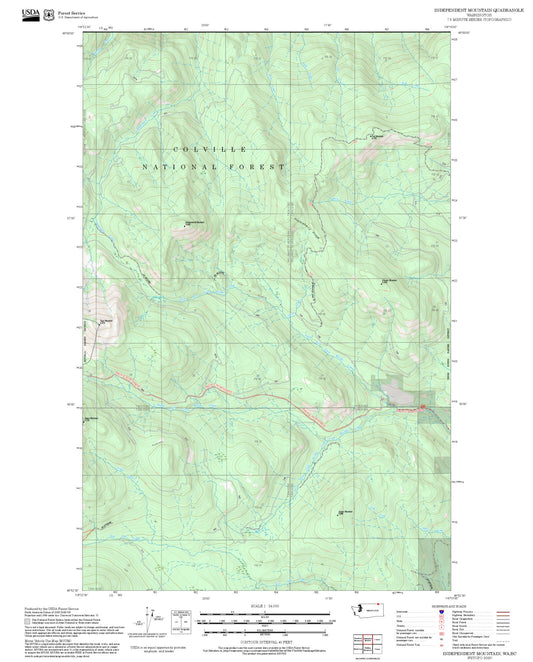 2025 Forest Service Topo Map of Independent Mountain Washington