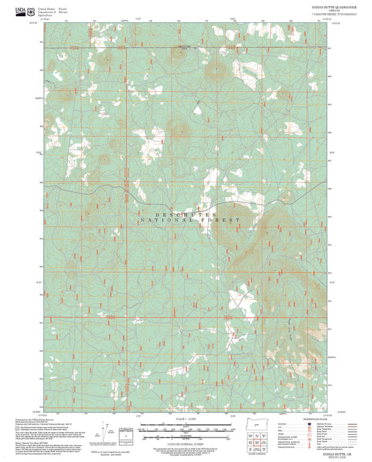 2025 Forest Service Topo Map of Indian Butte Oregon