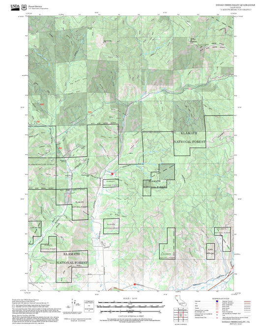 2025 Forest Service Topo Map of Indian Creek Baldy California