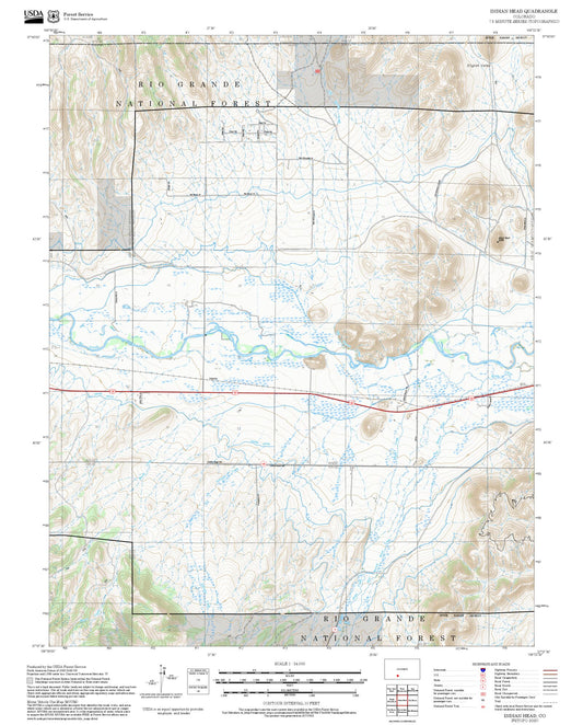 2025 Forest Service Topo Map of Indian Head Colorado