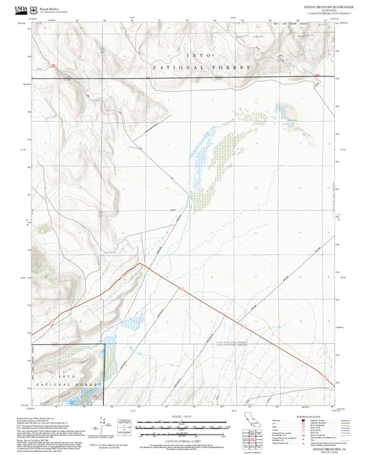 2025 Forest Service Topo Map of Indian Meadows California