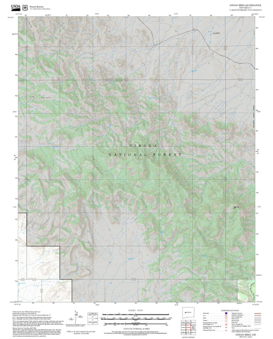 2025 Forest Service Topo Map of Indian Mesa New Mexico