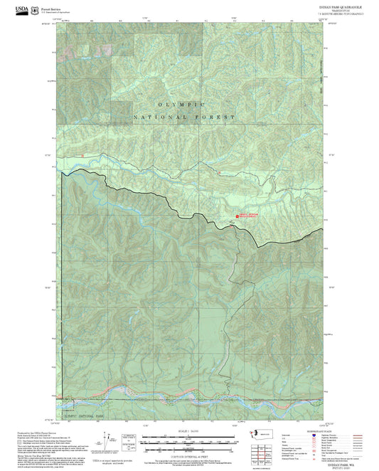 2025 Forest Service Topo Map of Indian Pass Washington