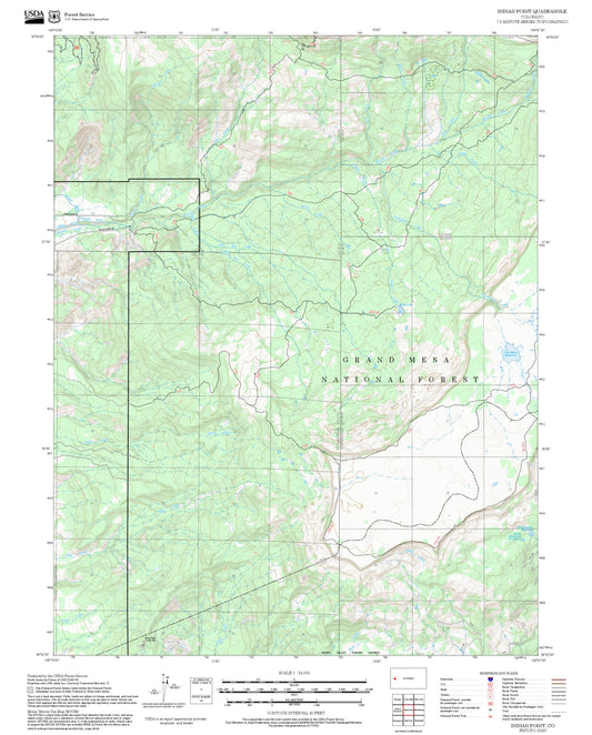 2025 Forest Service Topo Map of Indian Point Colorado