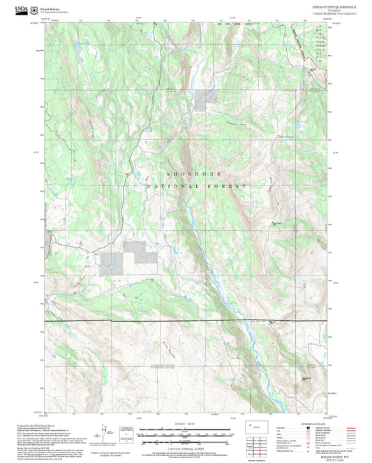 2025 Forest Service Topo Map of Indian Point Wyoming