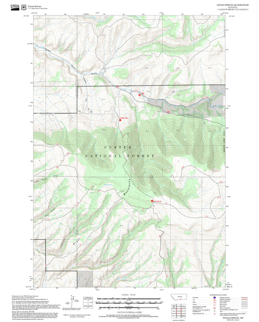 2025 Forest Service Topo Map of Indian Spring Montana