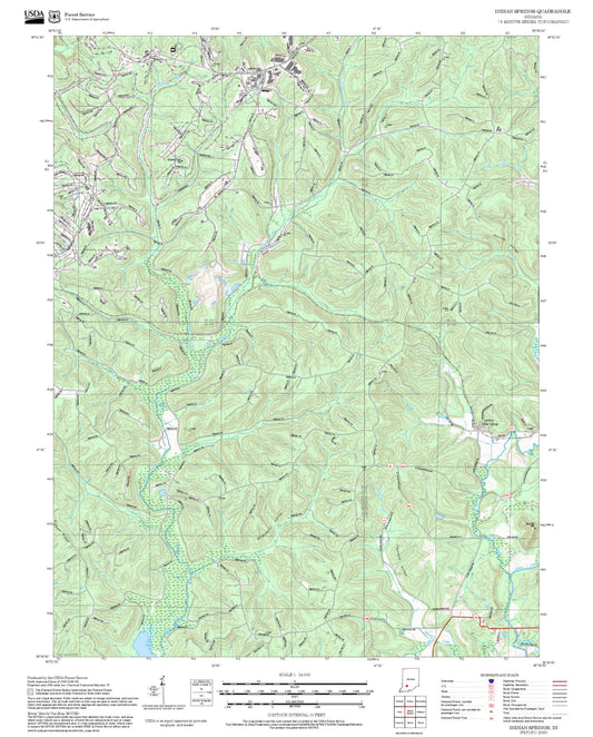 2025 Forest Service Topo Map of Indian Springs Indiana