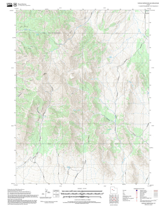 2025 Forest Service Topo Map of Indian Springs Utah