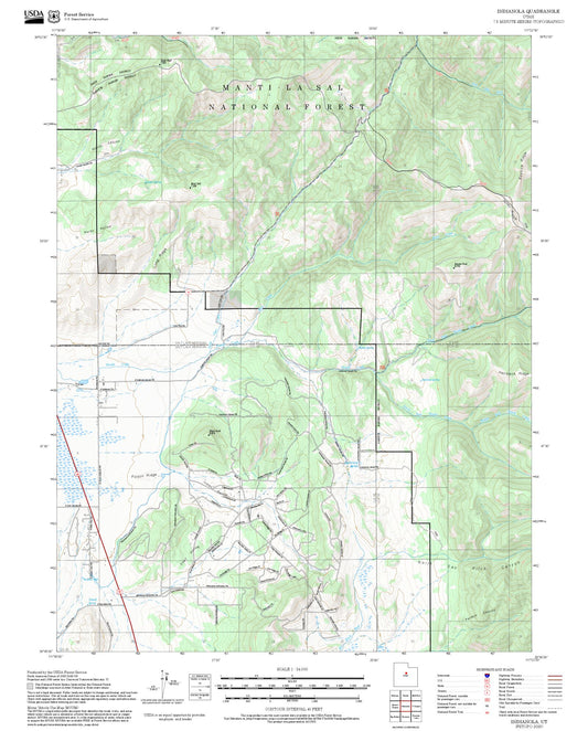 2025 Forest Service Topo Map of Indianola Utah