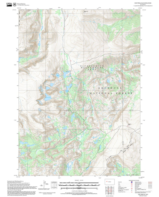 2025 Forest Service Topo Map of Ink Wells Wyoming