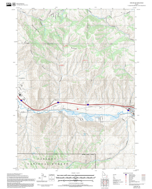 2025 Forest Service Topo Map of Inkom Idaho