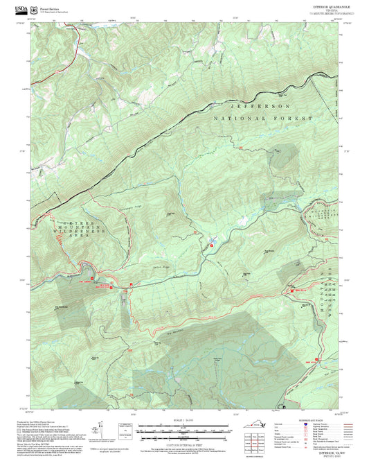 2025 Forest Service Topo Map of Interior Virginia