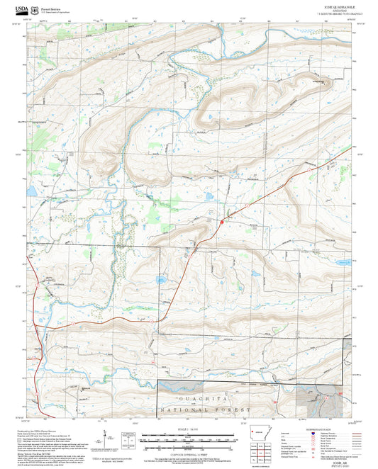 2025 Forest Service Topo Map of Ione Arkansas
