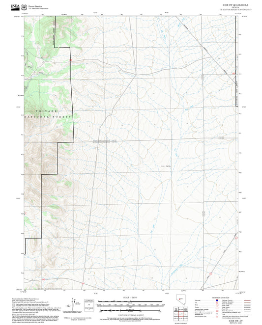 2025 Forest Service Topo Map of Ione NW Nevada