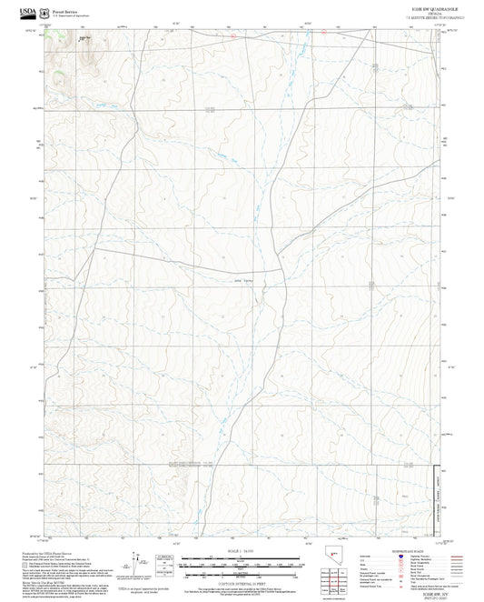 2025 Forest Service Topo Map of Ione SW Nevada