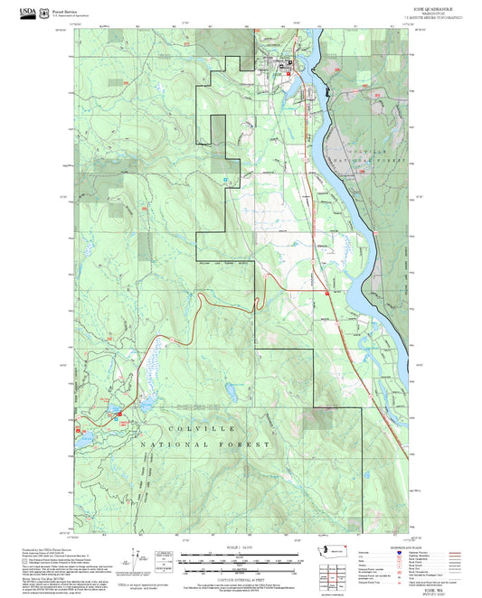 2025 Forest Service Topo Map of Ione Washington