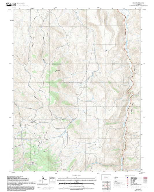 2025 Forest Service Topo Map of Iris Colorado