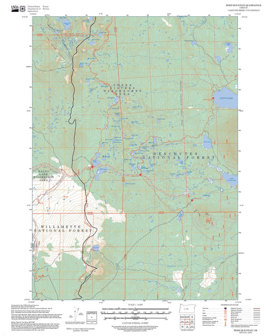 2025 Forest Service Topo Map of Irish Mountain Oregon