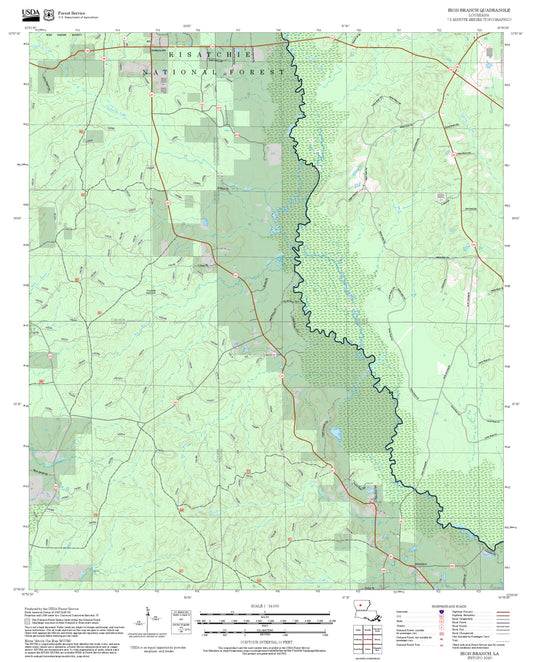 2025 Forest Service Topo Map of Iron Branch Louisiana