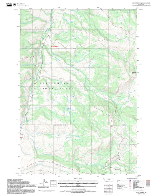 2025 Forest Service Topo Map of Iron Creek Montana