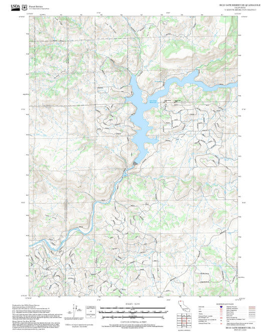 2025 Forest Service Topo Map of Iron Gate Reservoir California