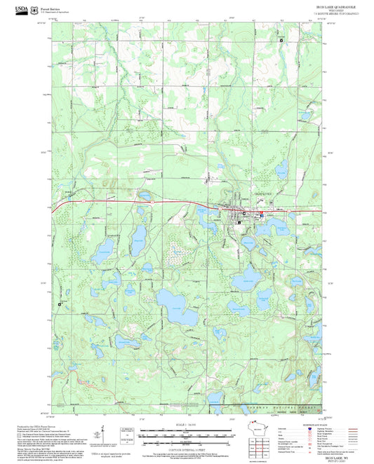 2025 Forest Service Topo Map of Iron Lake Wisconsin