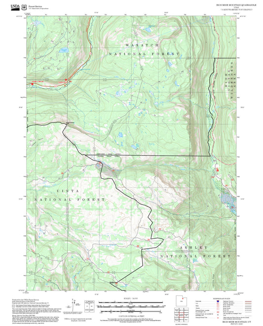2025 Forest Service Topo Map of Iron Mine Mountain Utah