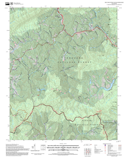 2025 Forest Service Topo Map of Iron Mountain Gap Tennessee