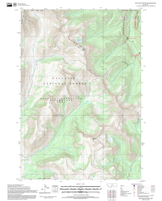 2025 Forest Service Topo Map of Iron Mountain Montana