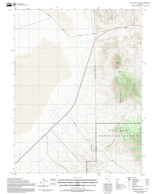 2025 Forest Service Topo Map of Iron Mountain Nevada