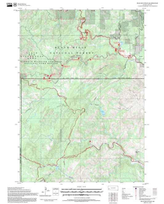 2025 Forest Service Topo Map of Iron Mountain South Dakota