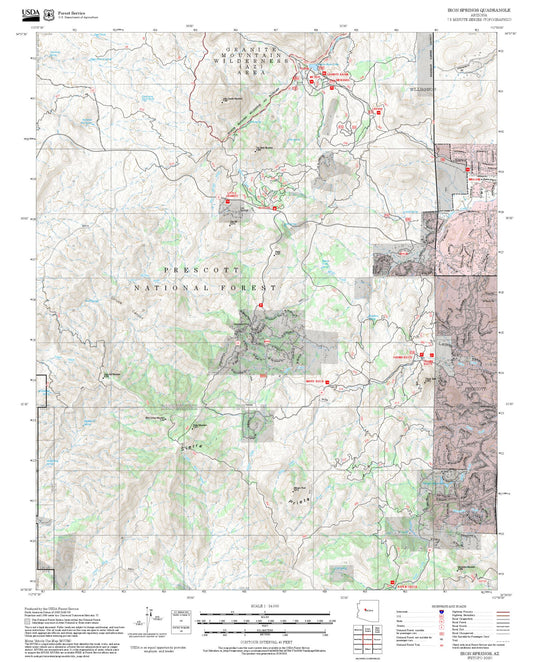 2025 Forest Service Topo Map of Iron Springs Arizona
