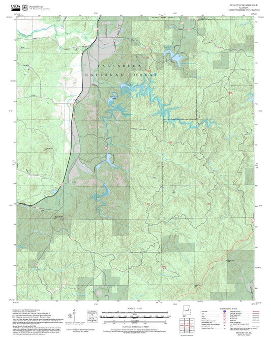 2025 Forest Service Topo Map of Ironaton Alabama