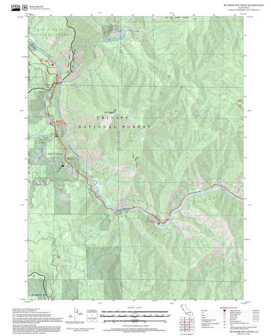 2025 Forest Service Topo Map of Ironside Mountain California