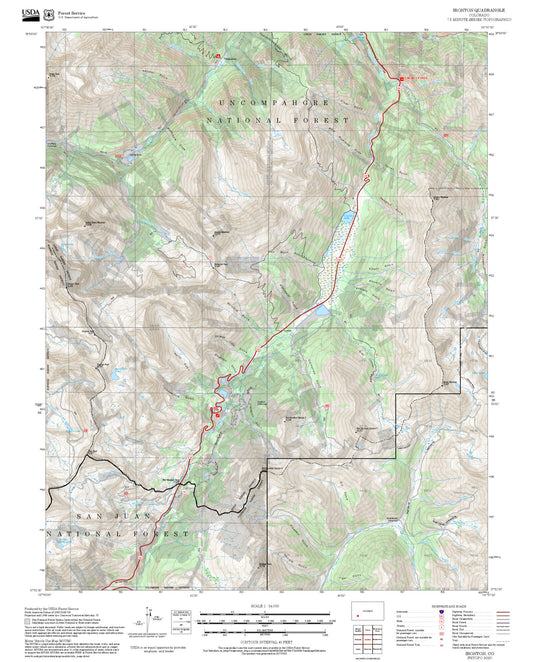 2025 Forest Service Topo Map of Ironton Colorado