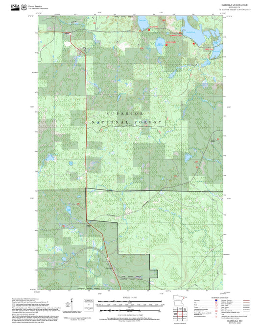 2025 Forest Service Topo Map of Isabella Minnesota