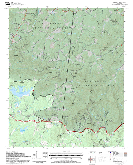 2025 Forest Service Topo Map of Isabella Tennessee