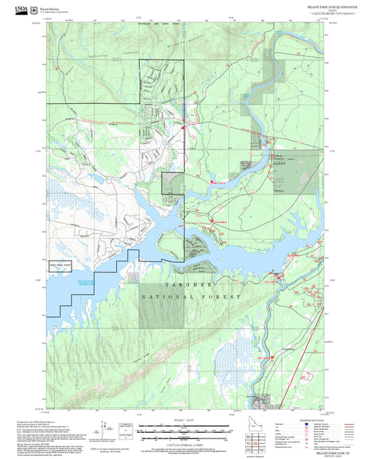 2025 Forest Service Topo Map of Island Park Dam Idaho