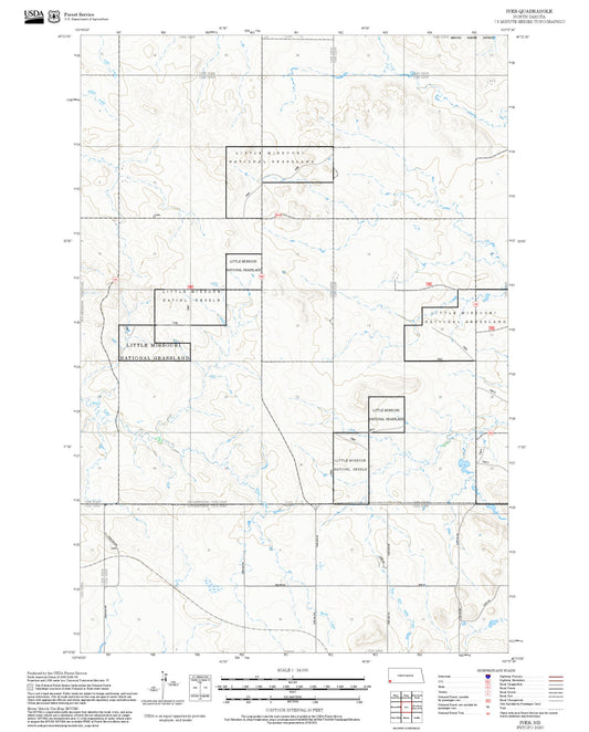 2025 Forest Service Topo Map of Ives North Dakota