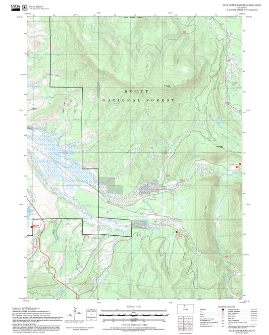 2025 Forest Service Topo Map of Jack Creek Ranch Colorado