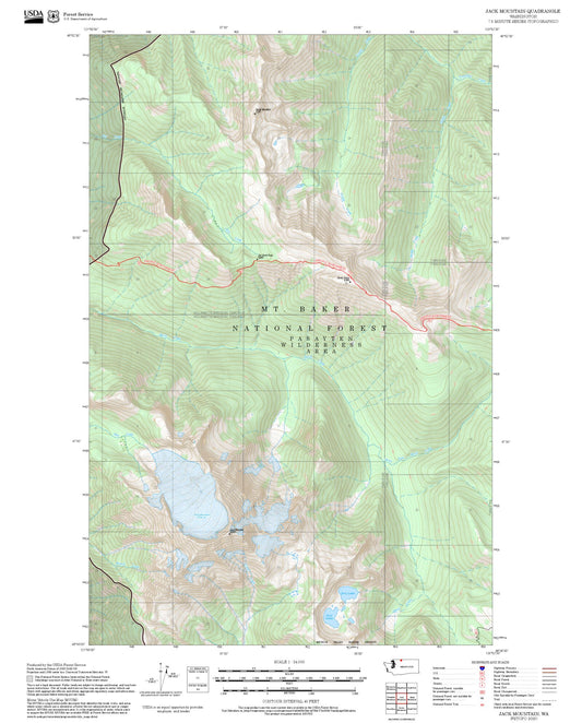 2025 Forest Service Topo Map of Jack Mountain Washington