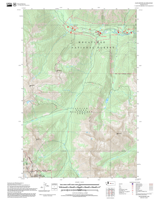 2025 Forest Service Topo Map of Jack Ridge Washington